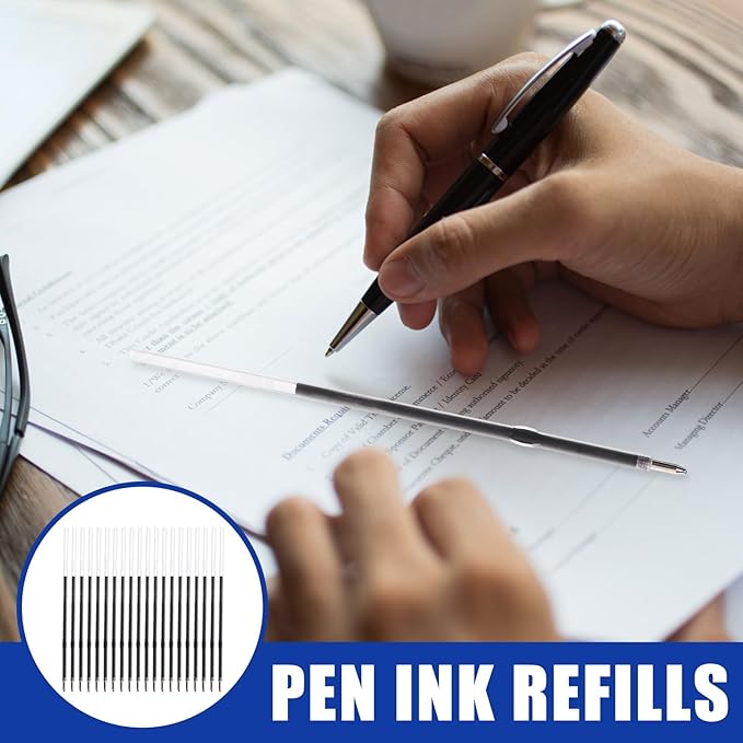 Retractable Ballpoint Pen Refills 30 Pieces 1mm, 4.2 Inch Ink Pen Refills Smooth Writing for Click Pens Journal Writing, School and Office Suppliers (Red)