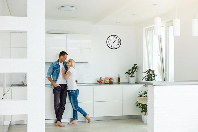 Ultimate Wall Clock | 14 Inch | Modern | Quartz | Analog | Home | Office | School | Gym | Indoor | Outdoor | Near Silent | Unbranded | Classic | Black | Battery Operated | Modern Décor | Ticking