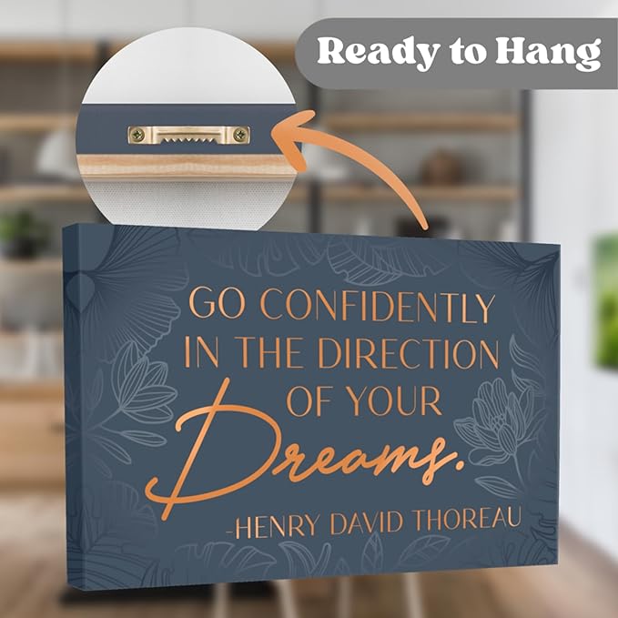 Inspirational Wall Art Canvas for Bedroom, Office, Living Room - Framed Canvas - 10 x 16.5 Inch Motivational Print