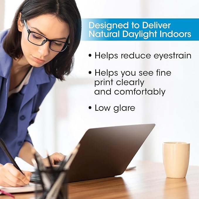 OttLite LED Desk Lamp with Flexible Neck (White) - Slim Desk Lamp with 3 Brightness Settings & Touch Activated Controls - Energy-Efficient Natural Daylight LEDs for Home Office, Desk, & Dorms