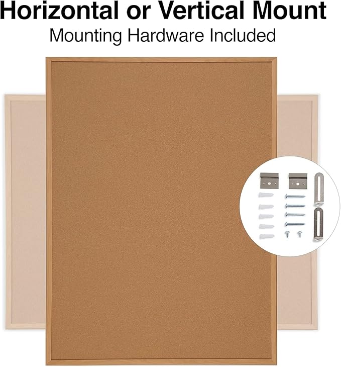 Staples Standard Durable Cork Bulletin Board, Oak Finish Frame, 4-ft x 3-ft