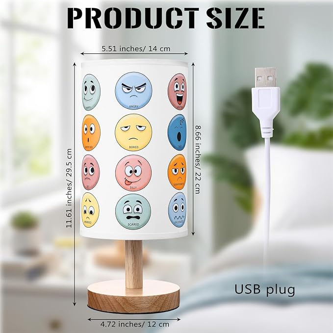 Classroom Lamp Calming Corner Decor Cozy Center 11.61 Inches Small Bedside Desk Lamp USB Rainbow Reading Book Center Supplies for Home Bedroom Playroom Nursery