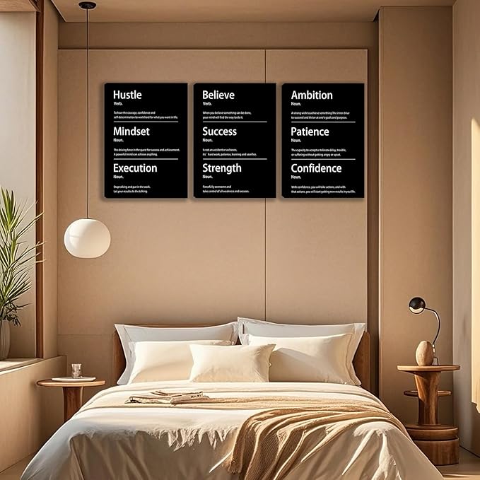 3 Panel Print Canvas Wall Art Motivational Office Wall Decor Painting Inspirational Posters Modern Inspiring Artwork for Home Living Room Bedroom Wall Decor Office Wall Art Ready to Hang - 72"Wx36"H