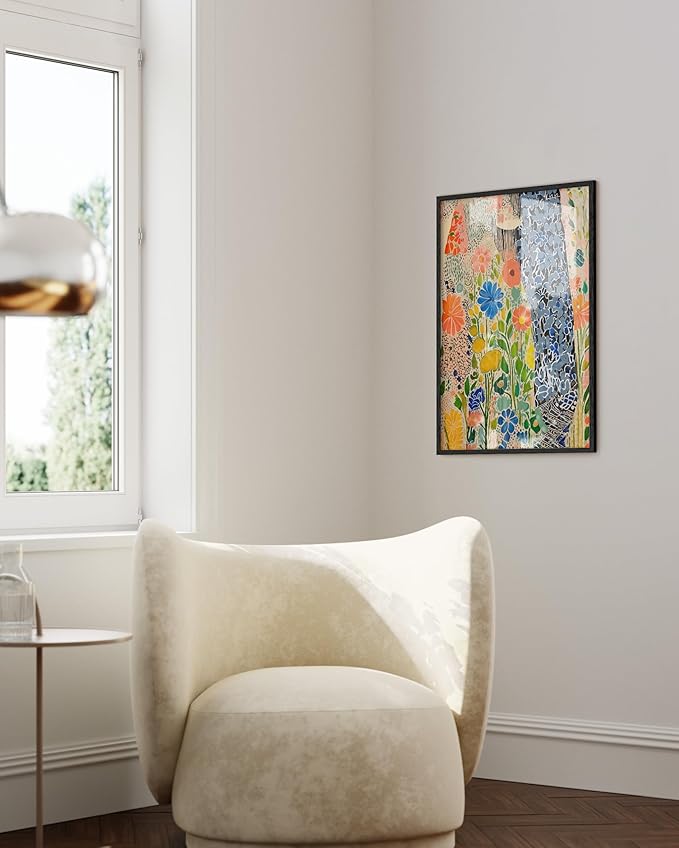 HAUS AND HUES Floral Art Wall Decor - Wildflowers Wall Art for Living Room, Floral Artwork for Bedroom Walls, Flower Painting for College Girls Dorm Room (Spring Florals, Unframed, 24x36)