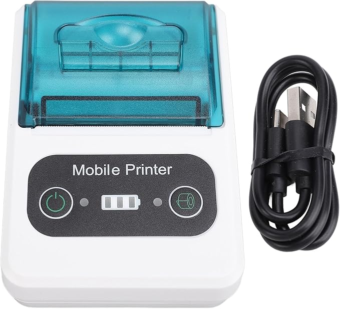 Bewinner Bluetooth Thermal Receipt Printer, 58mm Thermal Shipping Label Printer, Portable Cordless Label Maker Machine for Office Retail Store Restaurant (Green White)