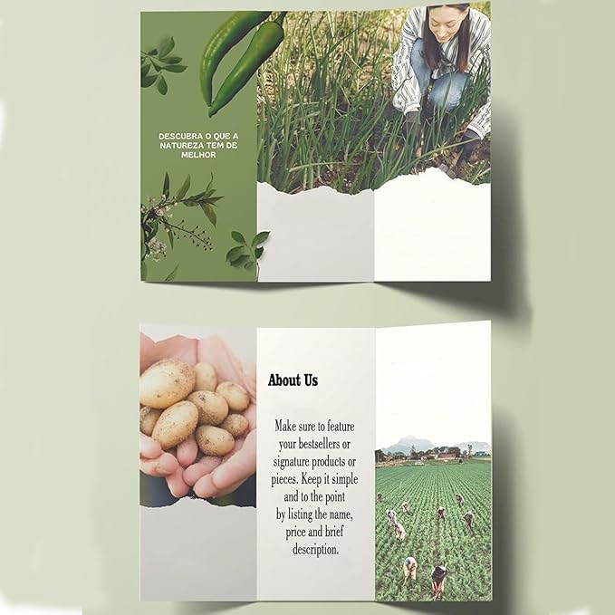 Custom Brochures for Business,Double-Sided Printing Tri-Fold Glossy Paper,3 Sizes,30-200 pcs,Perfect for Businesses & Events,Upload Your Image/Logo Design.