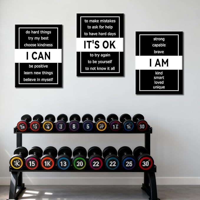 Inspirational Canvas Wall Art Motivational Office Poster Wall Decor Picture Positive Quotes Ability Motivation Attitude Artwork for Modern Home Bedroom Gym Classroom Stretched and Framed [36''Wx16''H]