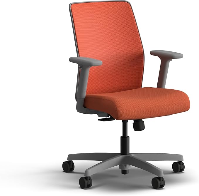 HON Ignition 2.0 Low Back Task Chair, Spectrum Mesh, Standard Synchro-Tilt Control, Office Chair with Lumbar Support, Height and Width Adjustable Arms, Titanium Frame, Salamander