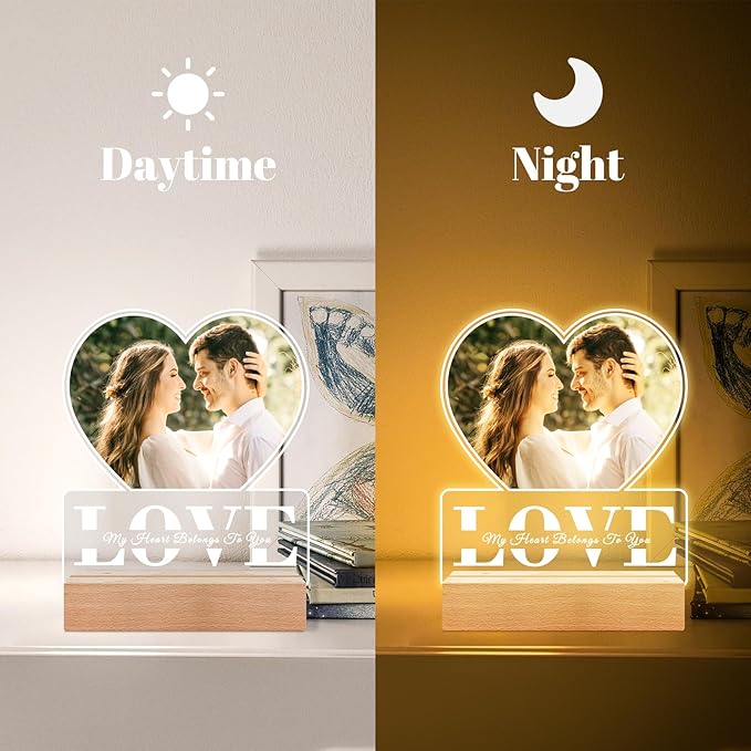 Custom Picture Frames with Photo, Personalized Photo Frame, Customized Picture Frame, Personalized Anniversary Couple Gifts for Women Men Her Him Girlfriend Boyfriend Wife