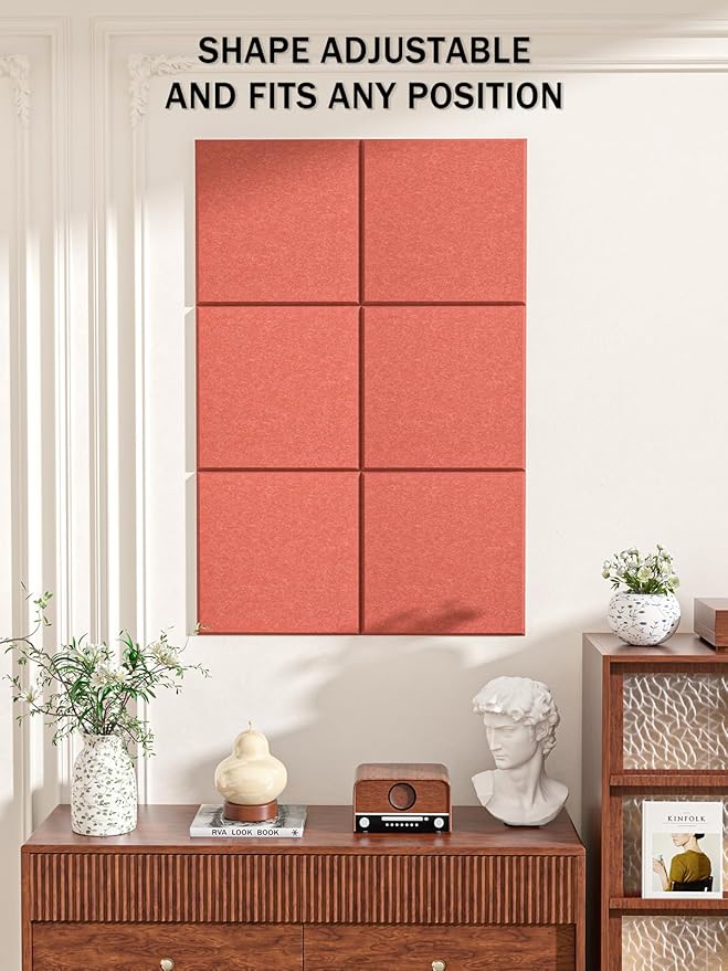 Hsurbtra Large Cork Board for Wall 36 x 24 Inch, 6 Pack Felt Bulletin Notice Board with Pushpins for Office Home School Farmhouse Wall Decor, Orange
