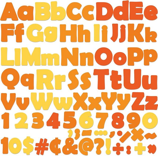 260 PCS Fall Bulletin Board Letters for Classroom 4” Letters Combo Pack Set Autumn Orange Classroom Decorations Alphabet Numbers Symbols Letters for Bulletin Board Cutouts Card for Classrooms Decor