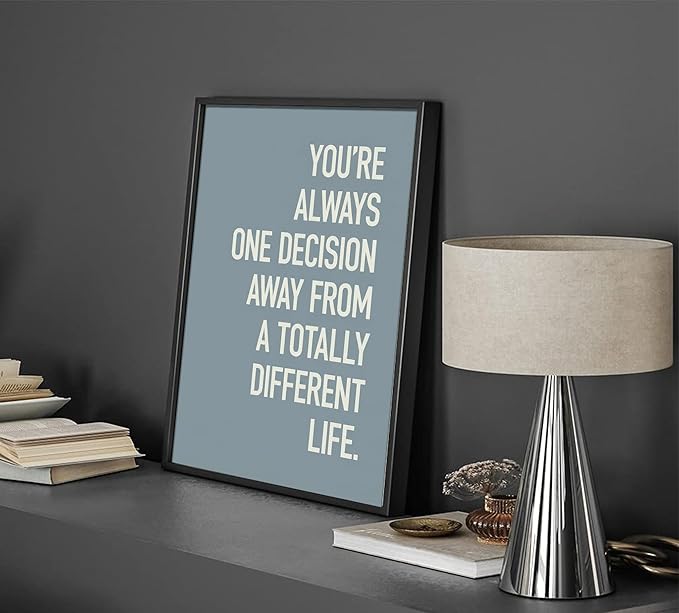 CXKAWM 6Pcs Inspirational Quotes Wall Art Motivational Inspirational Office Wall Art Decor Prints, Blue Motivational Wall Decor Trendy Retro Posters for Office Home Decoration, 8x10 Unframed