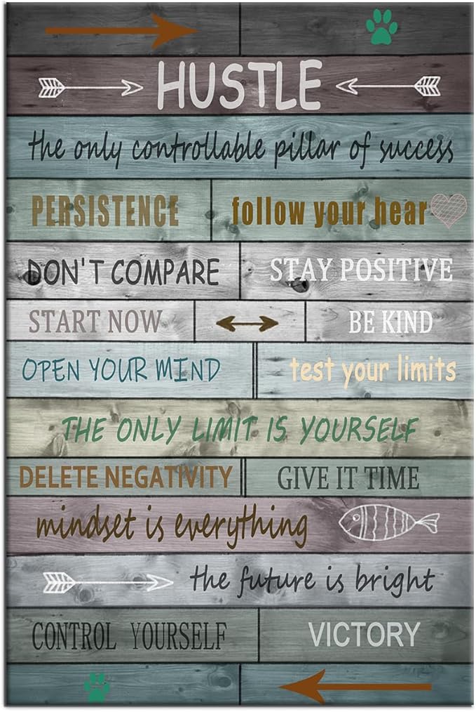 Inspirational Canvas Print Wall Decor Motivational Entrepreneur Quotes Wall Art Positive Picture Painting Poster Artwork for Home Living Room Office School Gym Stretched the Framed [24''Wx36''H]