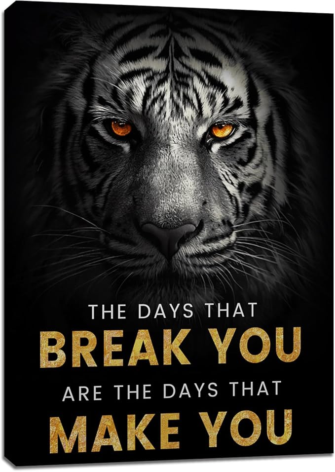 Motivational Office Wall Decor Posters Inspirational Black Wolf Canvas Wall Art Posters Prints Entrepreneur Quote Wall Picture Paintings Artwork Home Bedroom Living Room Decor Framed 12"x16"