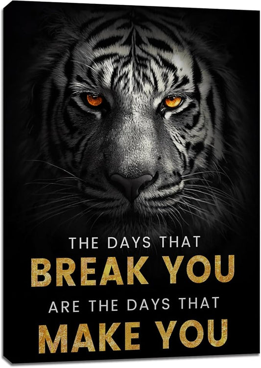 Motivational Office Wall Decor Posters Inspirational Black Wolf Canvas Wall Art Posters Prints Entrepreneur Quote Wall Picture Paintings Artwork Home Bedroom Living Room Decor Framed 12"x16"