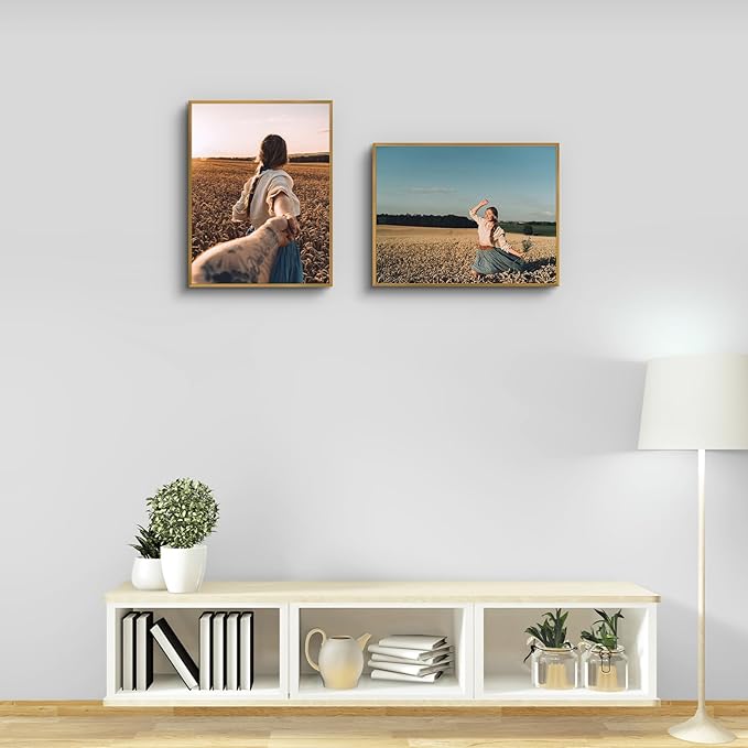 Golden State Art, Gallery Wall Frame Set of 6 - Bronze 14x18 Aluminum Photo Frames with Mat for 11x14 Pictures - 14 x 18 inch Metal Frame with Real Glass Cover - Elegant Home or Office Decor