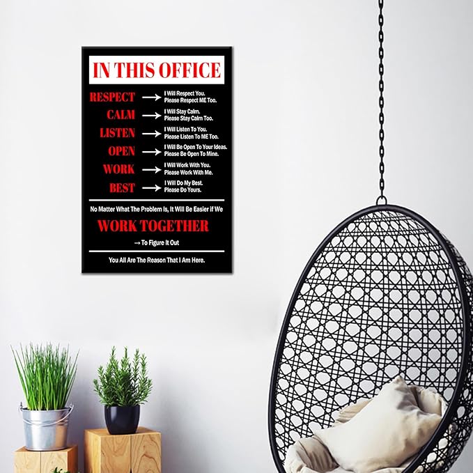 PSYYSP Motivational In This Office Positive Quotes Inspirational Poster Canvas Prints Wall Art Entrepreneur Quotes Picture Artwork for Bedroom Gym Wall Decoration Ready to Hang [12''Wx18''H]