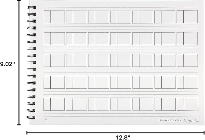 Painters Color Diary - 9x12 140lb Spiral-Bound Acid-Free Color Swatch Book with 10 Pages for Watercolor & Mixed Media - 2 Pack