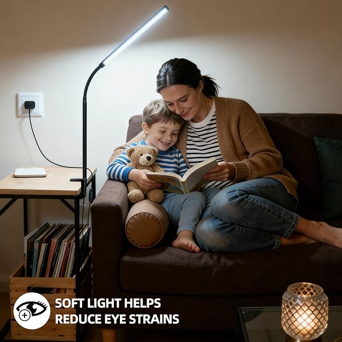 LED Desk Lamp with Clamp Clip on Reading Light Dimmable USB Small Clamp Lamp with 3 Color Modes 10 Brightness, Adjustable Flexible Gooseneck Workbench Light for Bed Headboard, Nail, Computer