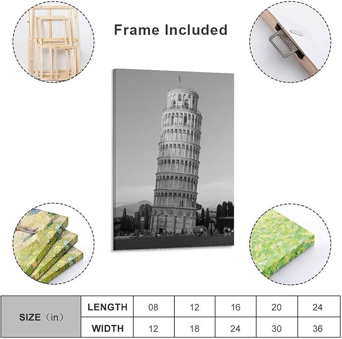Poster Canvas Painting, Retro Architectural Art, Perfect for Decorating Rooms Or Offices. Frame-style 16x24inch(40x60cm)