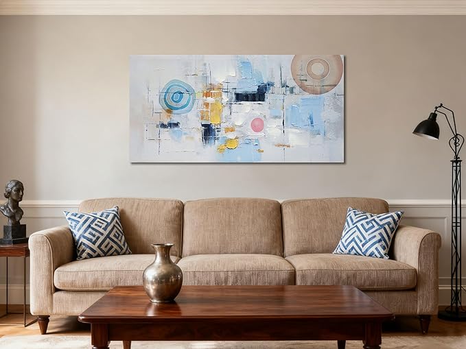Arjun Abstract Wall Art Canvas for Living Room, Abstract Art Wall Decor Modern Large Framed, Wall Art for Mens Room Textured Painting, Bedroom Picture Dining Room Artwork Office Home 40"x20"