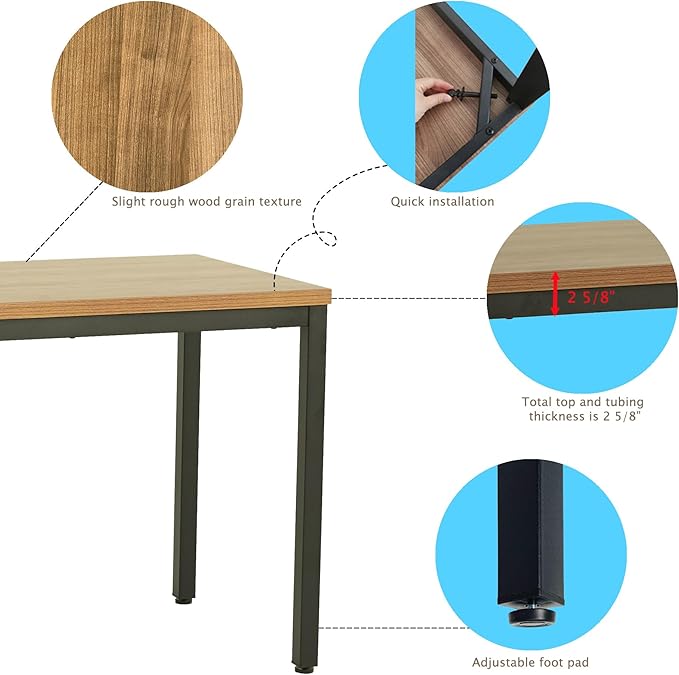 Simple and Sturdy 36X72 inches Computer Desk for 6-8 People Perfect for Work and Study, Multi-Purpose Table for Writing, Dining, and Workstation