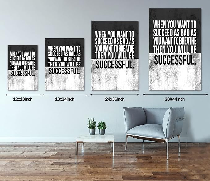 Motivational Canvas Office Wall Art Entrepreneur Quotes Artwork Inspirational Positive Inspiring Art Print HD Print Teamwork Office Wall Decor for Gym Library Framed Ready to Hang-28 Wx44 H