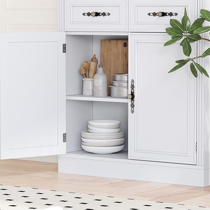 70.1" Tall Bookshelf with Drawers & Cabinet, 5-Tier Floor Standing Bookcase with Storage Doors, Adjustable Shelves & Metal Handles, 31.5" Wide Organizer for Home Office, Living Room