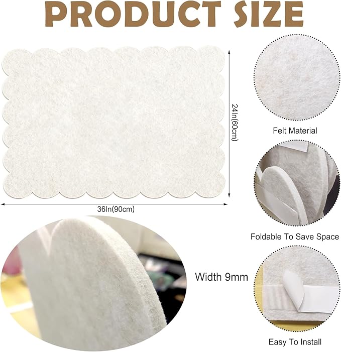 Felt Bulletin Board 36"×24" Large Pin Cork Boards for Walls Decor(with 30 Pcs Push Pins) Picture Photo Wall Display Notice Vision Board Office Supplies Accessories Kitchen,Classroom,Home,Room Decor