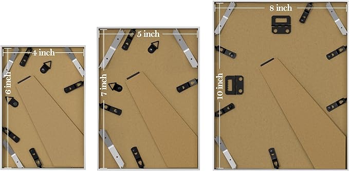 eletecpro Aluminum Gallery Wall Frame Set of 10, Including 2Pcs 8x10, 4Pcs 5x7, 4Pcs 4x6 Photo Frames for Wall or Tabletop Display, Multiple Sizes Picture Frames Collage Wall Decor, Silver