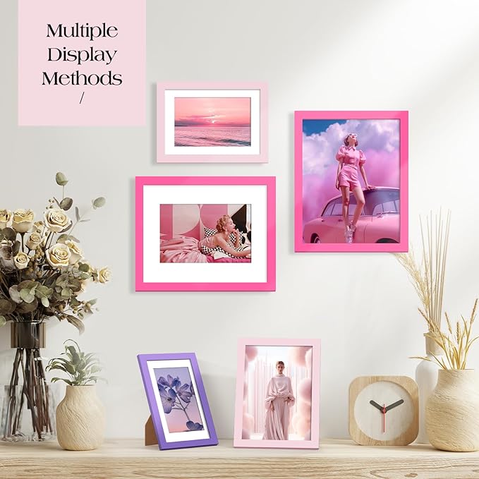 TWING Collage Picture Frames Wall Decor 10 Pack, Gallery Wall Color Picture Frame Set for Wall or Tabletop Display, Multi Sizes with Two 8x10, Five 5x7, and Three 4x6 Photo Frames