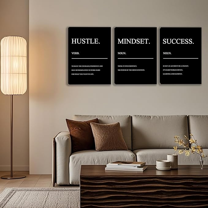 3 Panel Print Canvas Wall Art Motivational Office Wall Decor Painting Inspirational Posters Modern Inspiring Artwork for Home Living Room Bedroom Wall Decor Office Wall Art Ready to Hang - 60"Wx28"H