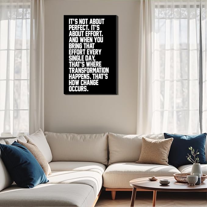 Gym Motivational Framed Canvas Wall Art Hustle Grind Prints Wall Decor for Fitness Studio Office Man Cave Bedroom Living Room Made in USA