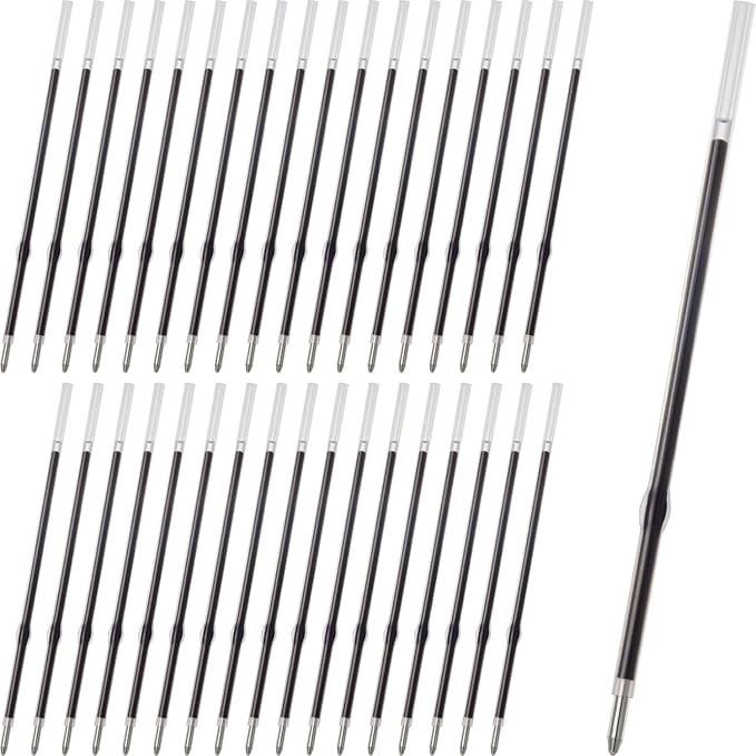 LINFANC 36pcs Ballpoint Pen Refills Black Ink Medium Point 1.0mm Tip Smooth Writing Pen Refill (36 Black)