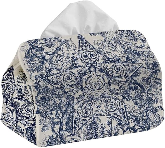 Stylish Tissue Box Modern Cloth Tissue Box Refined Tissue Box Cover and Simple Napkin Box for Bathroom Vanity Countertop Desk Gift Office Modern Tissue Box (Color : Blue, Size : Small) (Blue Large)