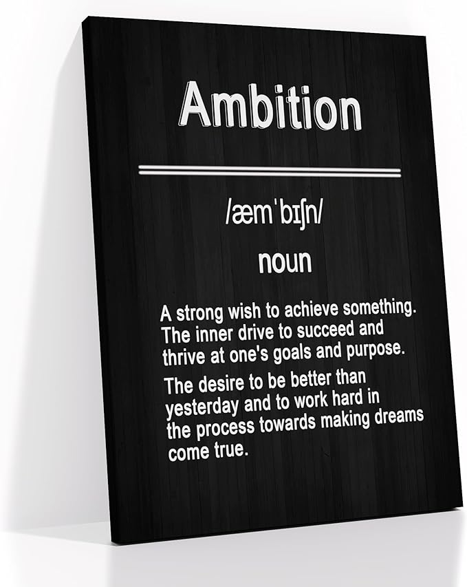 Motivational Canvas Wall Art for Home Inspirational Entrepreneur Quotes Poster Print Artwork Picture Painting Wall Decor for Bedroom Kitchen Office Workplace Stretched and Framed [18''Hx24''W]