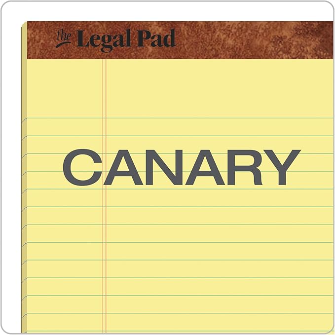 Tops 8.5 x 11.75 Legal Pads, The Legal Pad Brand, Wide Ruled, Yellow Paper, 50 Sheets Per Writing Pad, Made in the USA (7532) 12 Count (Pack of 6)