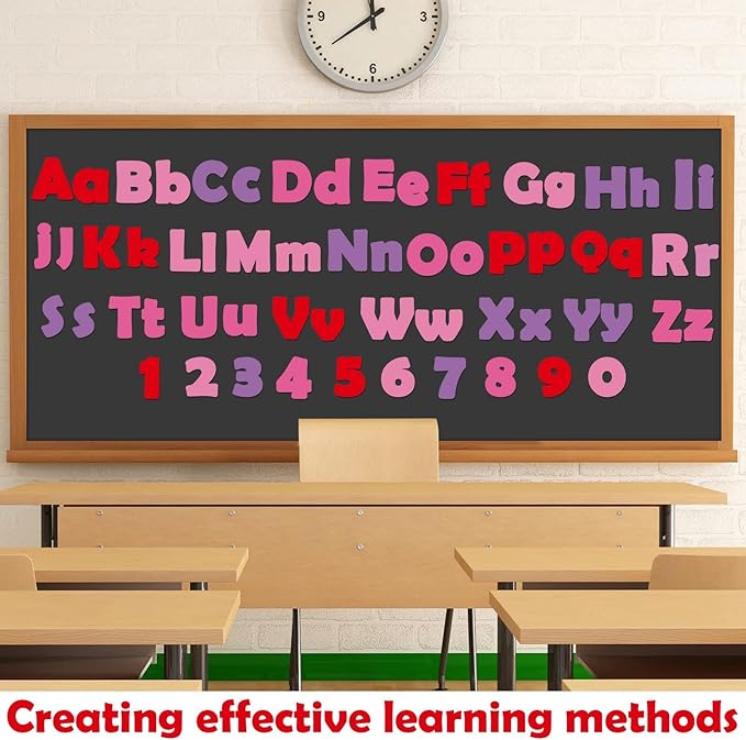 Qyeahkj 260 PCS Valentine's Day Pink Bulletin Board Letters Punctuation Cutout Valentines Alphabet Chalkboard Decoration Classroom Letters Poster Wall Bulletin Board Display Home School Decor Supplies