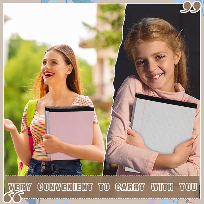Fuutreo 8 Pcs 8.5'' x 11'' Colored Legal Pad 50 Sheets Per Writing Pads Narrow Ruled Notepad Perforated Writing Notepad Office Supplies for College Office Business (Pastel Color)