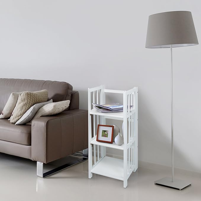 Casual Home 3-Shelf Folding Bookcase, 14" Wide, White