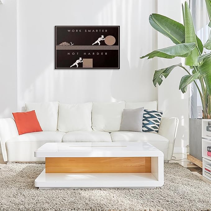 Modern Inspirational Pictures Wall Decor Artwork Entrepreneurial Motivational Quotes Canvas Posters Creative Black Posters Prints Painting For Office Living Room Wall Art Decor 16x24in Framed