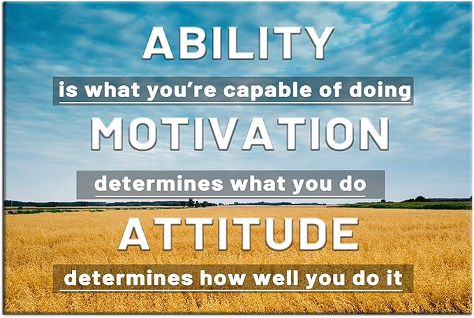 DINGFUN Inspirational Canvas Poster Wall Art Office Wall Decor Motivational Entrepreneur Quotes Picture Print Painting Artwork for Modern Home Living Room Office Classroom Ready to Hang [36''Wx24''H]