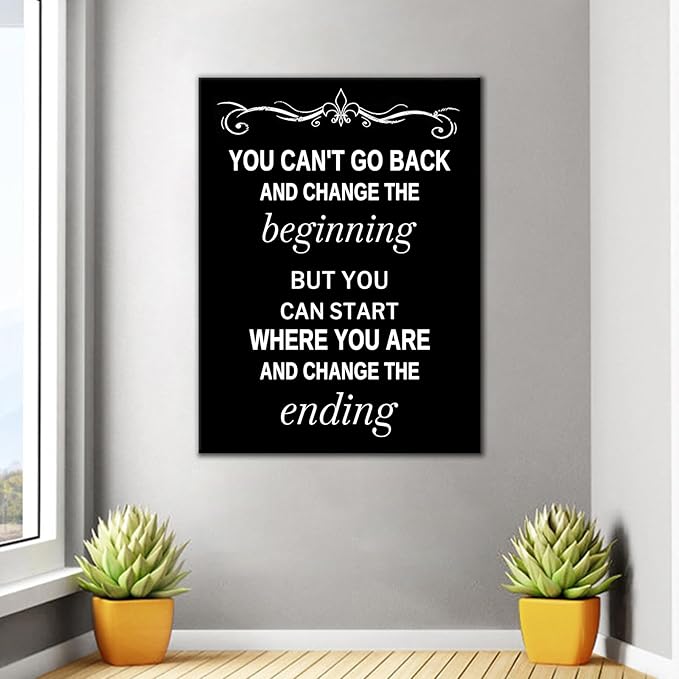 DINGFUN Motivational Canvas Wall Art Office Poster Decor Large Size Inspirational Success Quotes Picture Painting Artwork for Modern Home Living Room Office Gym School Ready to Hang [30''Wx 40''H]