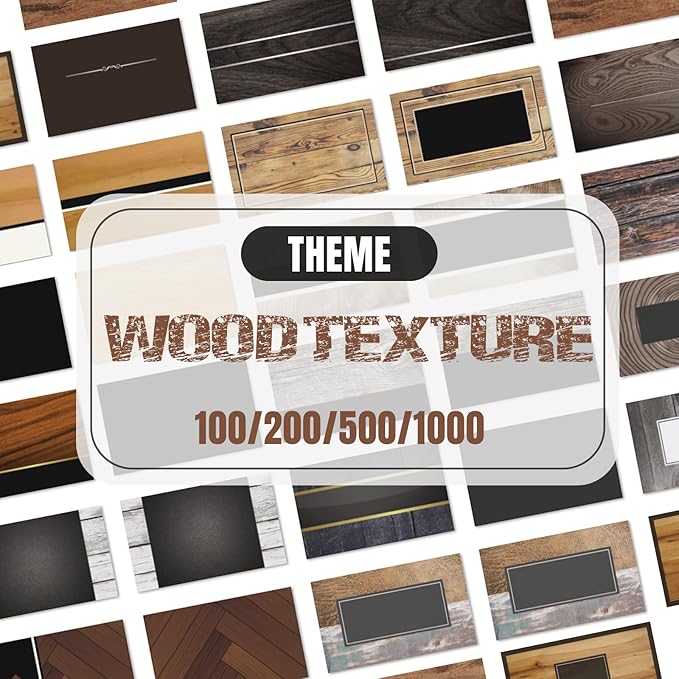 Business Cards Customize with Wood Texture Templates, Custom Business Cards Personalized with Your Logo, 3.5"X 2" 300gsm Matte Paper for Small Business