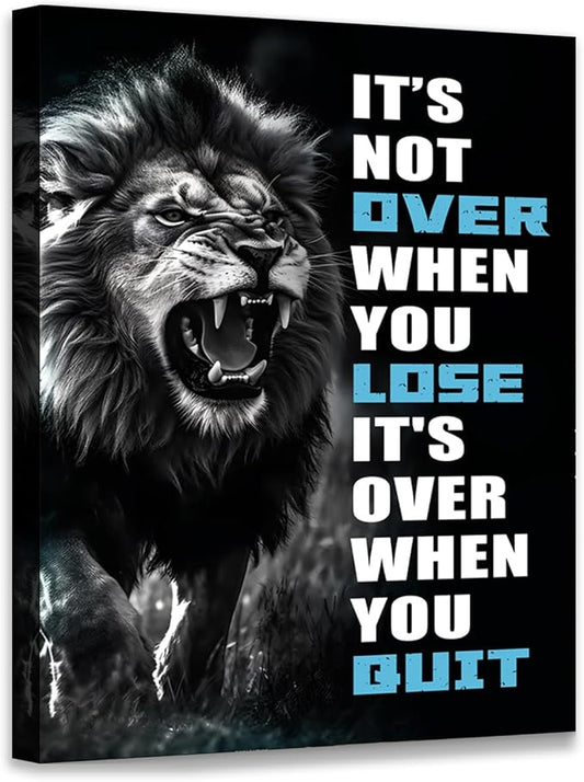 Novatique Inspirational Wall Decor Motivational Office Canvas Wall Art f Lion Picture Print Ready to Hang Motivational Quote Poster Room Decor for Bedroom,12 x 16inch
