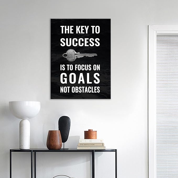 Motivational Canvas Wall Art Inspirational Office Decor Poster Print Success Inspiring Quote Painting Artwork for Modern Home Bedroom Classroom Picture Wall Decoration Ready to Hang [18''Wx24''H]