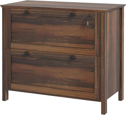 2 Drawer File Cabinet with Lock,Modern Farmhouse Home Office Filing Organizer for Letter Legal A4 Size File Folder Storage,Lateral Filing Cabinet with Keys and Adjustable Hanging Bar (Style-01)