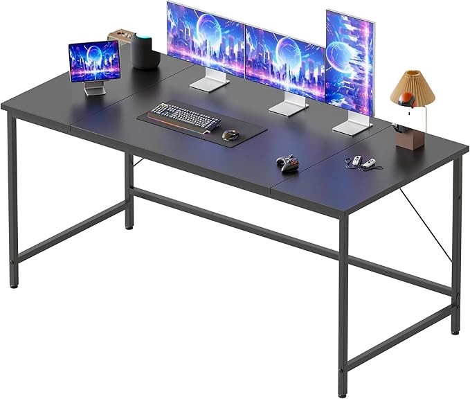 Mericonia 55 inch Computer Desk, Gaming Desk for Small Spaces, Modern Simple Style Table for Home Office, Study Student Writing Table