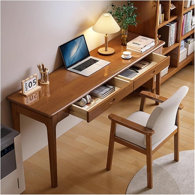 GLigeT Office Desk Wood Narrow Desk PC Table Home Office Desk PC Table Bedroom Study Table Small Household Writing Desk Study Writing PC Desk (Color : D, Size : 80 * 40 * 75cm)