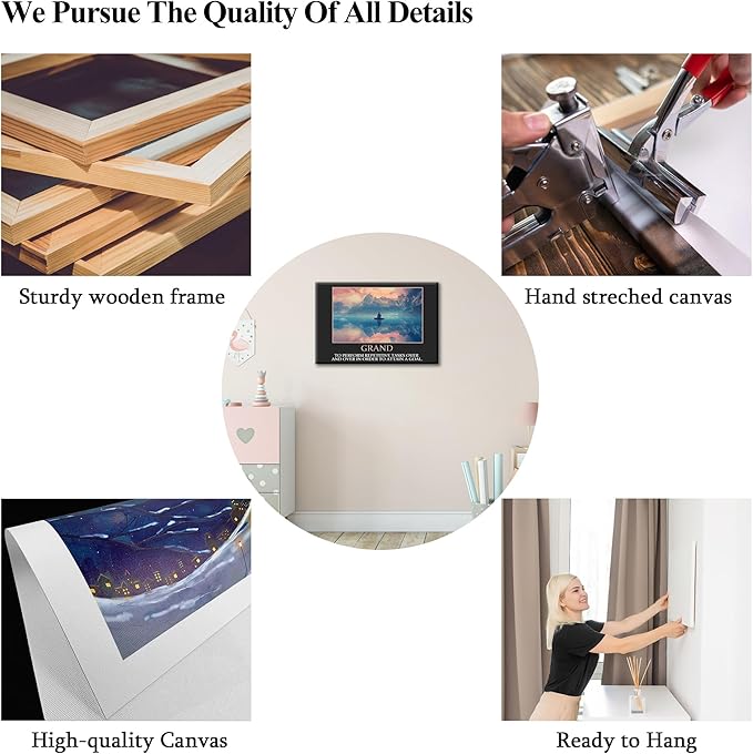 UZMKM - Office Wall Art, Motivational & Inspirational Quotes Canvas Wall Art for Home Office Wall Decor, Positive Quote Wall Decor, Company Words Poster Frame for Company Wall Decor 32x48 Inch